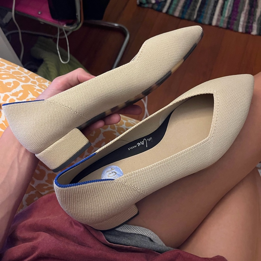 Rothy’s The High Point Heels in Sandstone Tan Size Womens 10.5 Shoes $169 MSRP